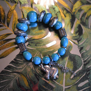 Turquoise Elephant Stretch Bracelet